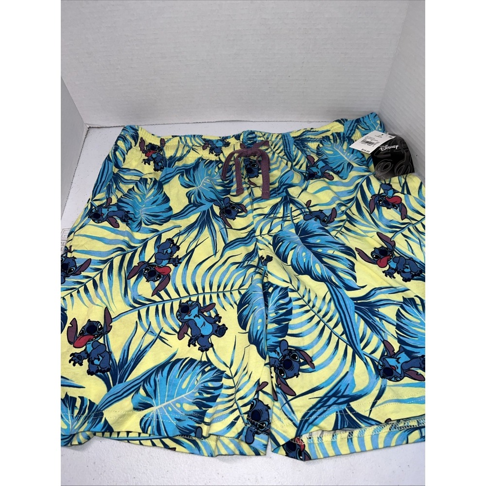 Disney NWT Mens Stitch Casual Shorts Elastic Waist Size L - Lilo & Stitch